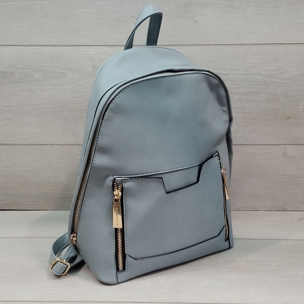 Big Buddha Womens Light Blue Metallic Pouch Backpack